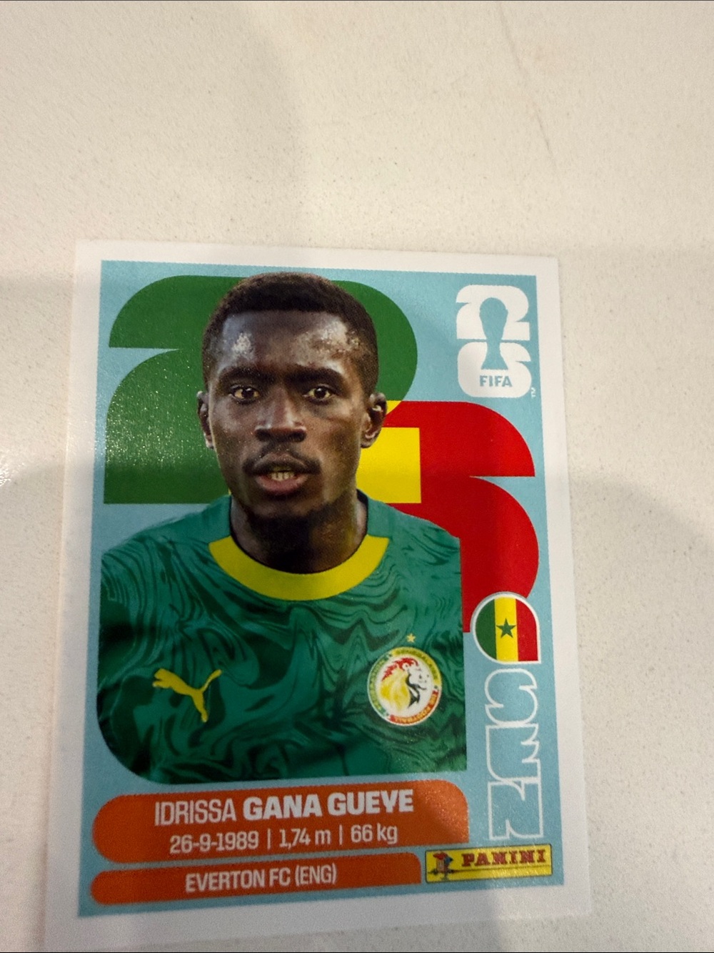 Panini Idrissa Gana Gueye Sticker - Green & Red Accents